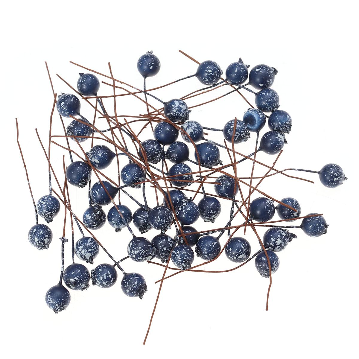 

100Pcs Premium Artificial Cherries Berry Christmas Decoration 12mm Home Festive DIY Artificial Berries Fake Berries синий