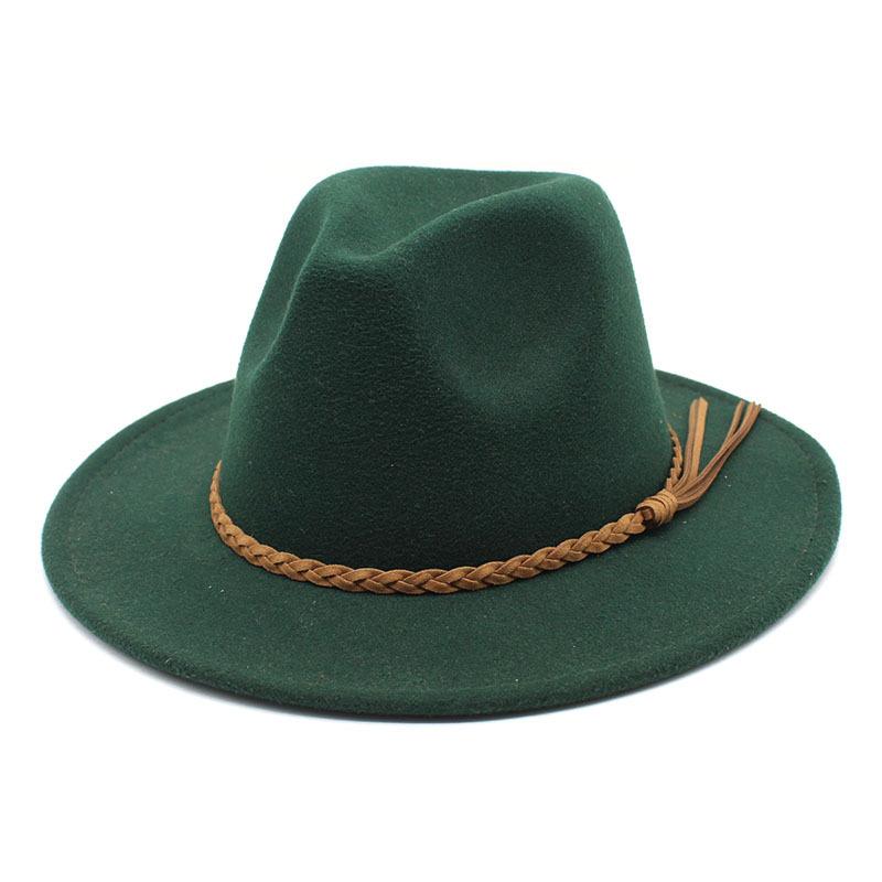 Fedora Hat Woolen Top Hat Jazz Hat Men'S And Women'S Woolen Hats
