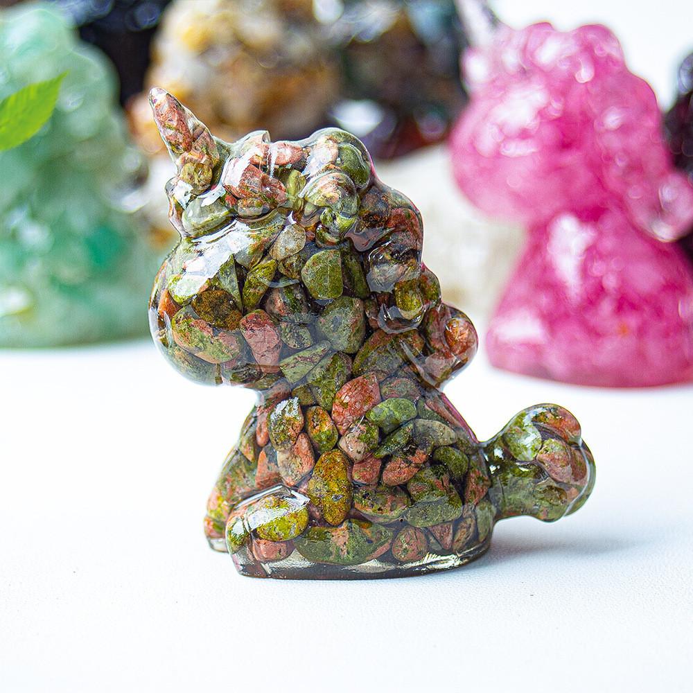Unicorn Resin Figurine With Handcrafted Crystal Texture For Home Decor And Giftgiving