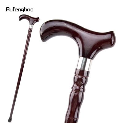 Brauner Holz-Einzelfugen-Mode-Spazierstock Dekorativer Cospaly-Stock Halloween Streitkolben Krücke Zauberstab Krummstab 92cm