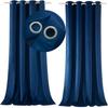 Velvet Curtain with Eyelets - Blue