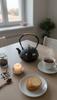 Cast Iron Kettle Black 1L + Steel Infuser For Tea And Herbs
