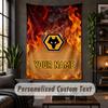Wall Tapestry Wolverhampton Wanderers Football Print Custom Name Text Wall Hanging Home Decor