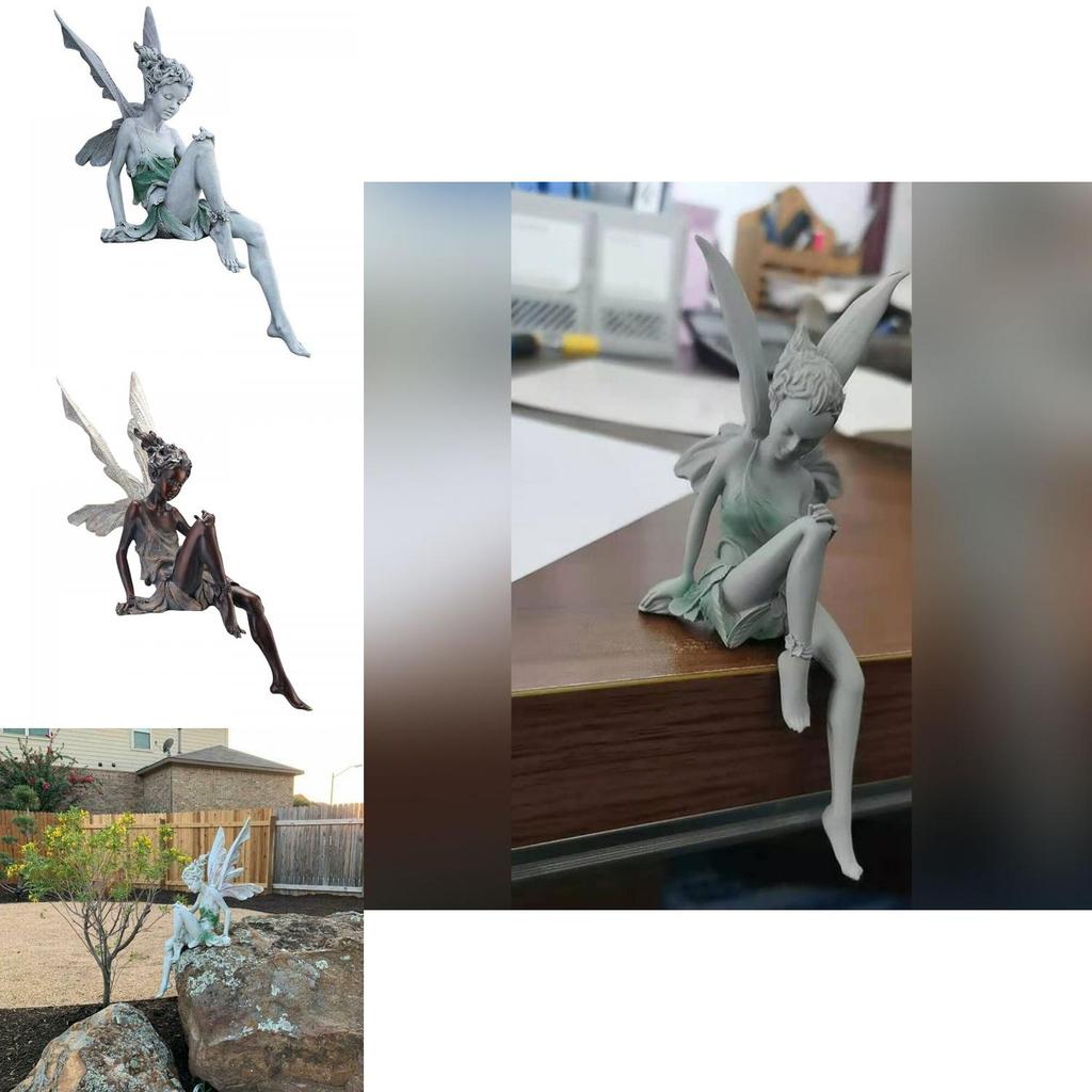 Enchanting Tudor And Turek Sitting Fairy Statue Outdoor Ornament For Garden Decor