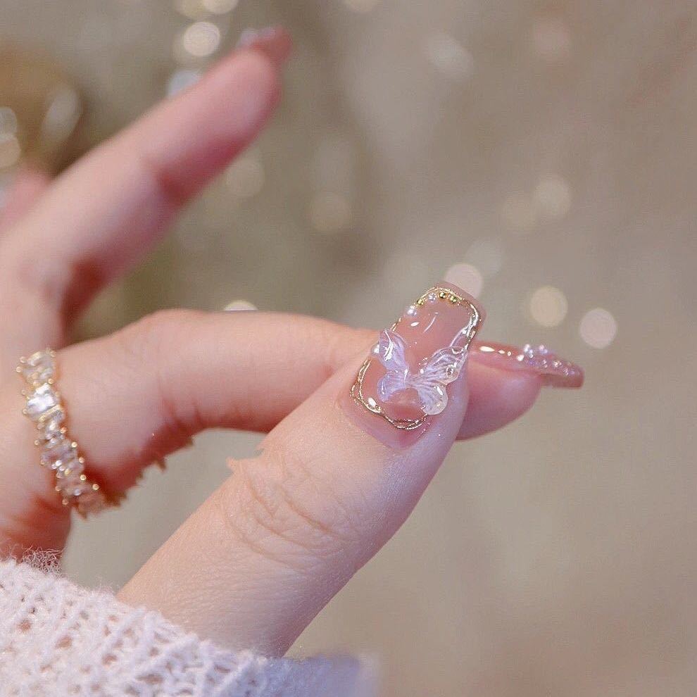 24pcs Detachable Ballerina False Nails Wearable Fake Nails Full Cover Long Nail Tips Manicure Tool Press On Nails