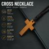 Handgefertigte geschnitzte Holzkreuz Halskette für Männer Katholisch Christlich Jesus Kreuz Anhänger Geflochtene Seil Kette Religiöser Schmuck