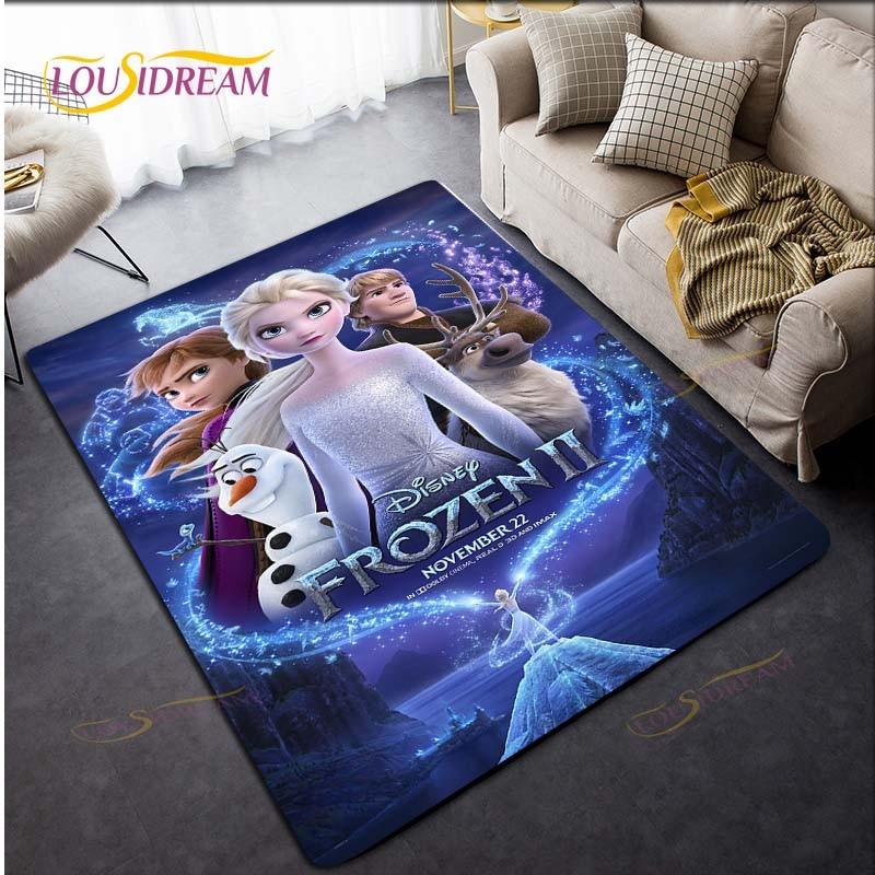 3D Printing Rug for Kitchen Doormat Bedroom Anime Frozen Carpets for Living Room Laundry Bathroom Non-slip Floor Mat