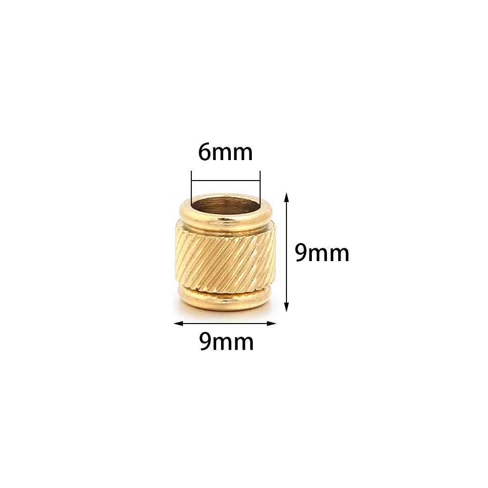 5-10pcs Stainless Steel Big Hole Beads Cylindrical Texture Loose Spacer Beads For Jewelry Making DIY Necklace Bracelets Supplies