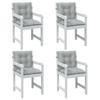 Low back Chair Cushions 4 pcs Light Grey Melange 100 x 50 x 7 cm Fabric