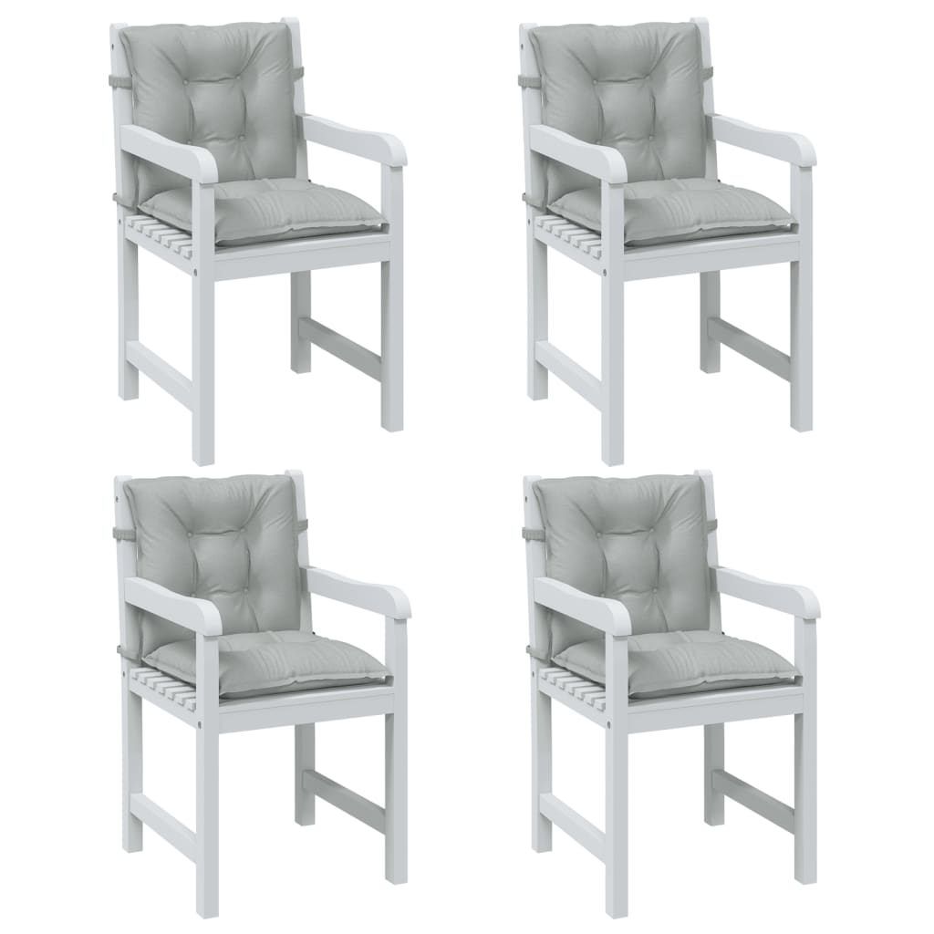 Low back Chair Cushions 4 pcs Light Grey Melange 100 x 50 x 7 cm Fabric