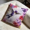 Hummingbird Spring Flowers Cushion Cover Soft Decorative Pillow Case Suitable For Bedroom Sofa Car Travel Use