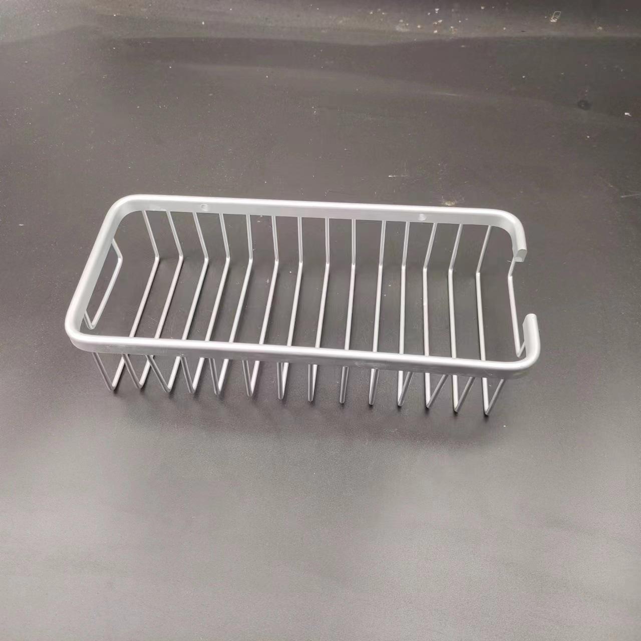 Wall-Mounted Aluminum Basket Shelf for Bathroom Storage