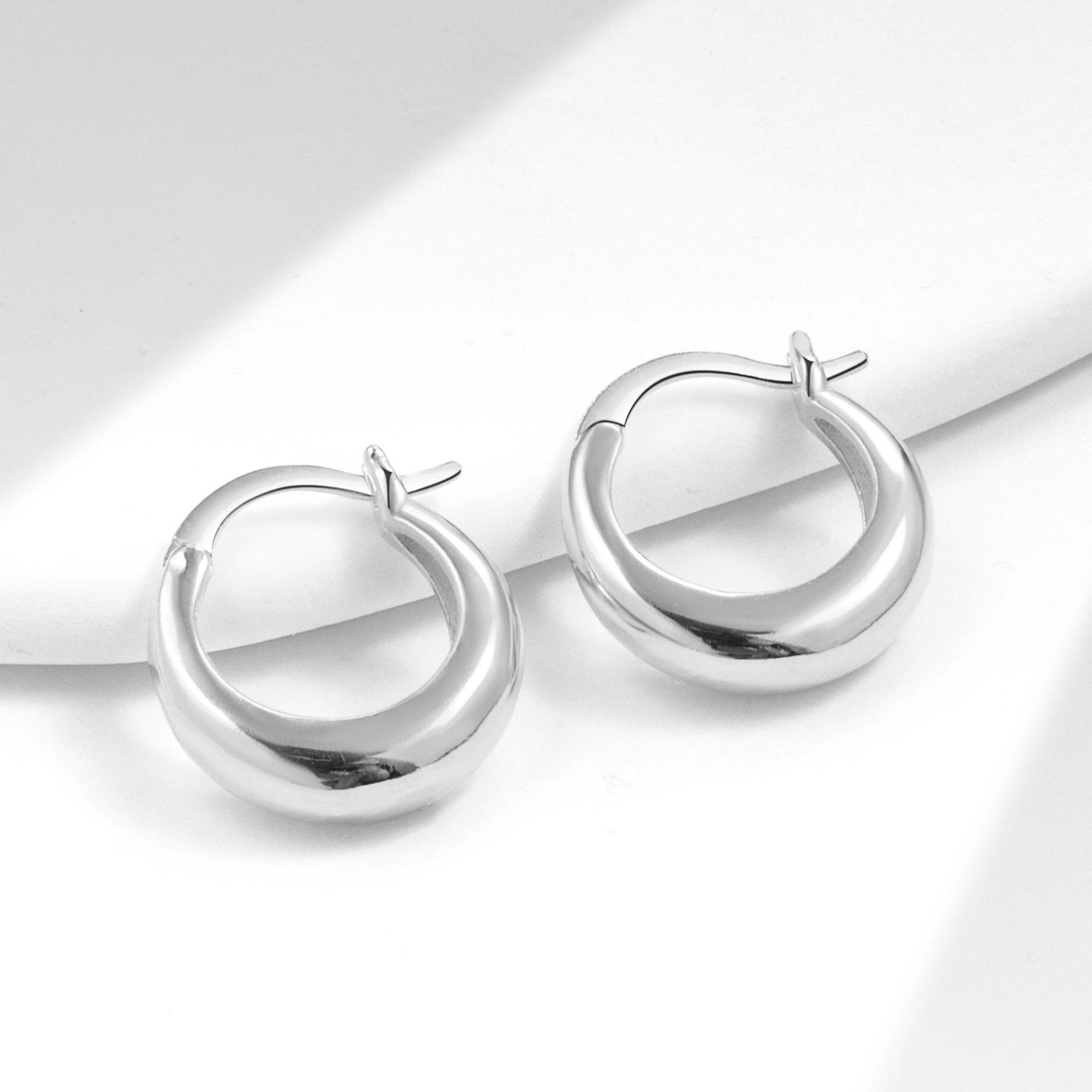 

925 Sterling Silver Simple Geometric Circles Hoop Earrings for Women Female S925 Wedding Party Jewelry Gift Aretes De Mujer серебряный