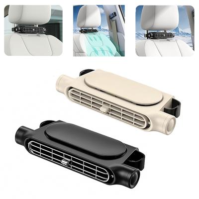 Car Seat Cooling Fan 3-Gear Adjustable Fan USB Plug In Back Seat Wind Cooler Low Noise Auto Interior Fan Accessory for Car