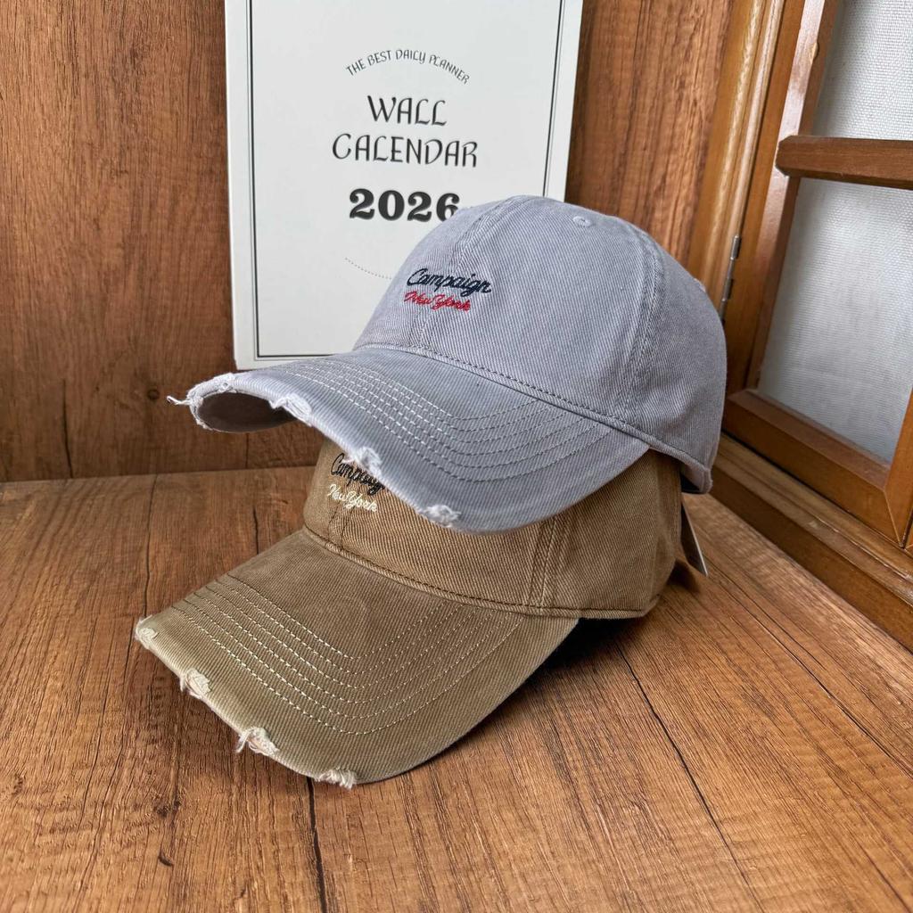 Retro edging soft top baseball cap early autumn new washed old craft embroidered cap versatile hat