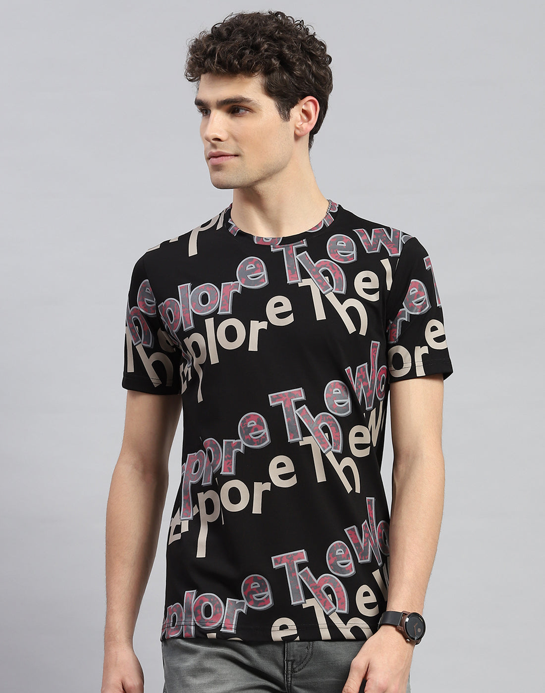 Monte Carlo Men Regular Fit Black Tshirt L