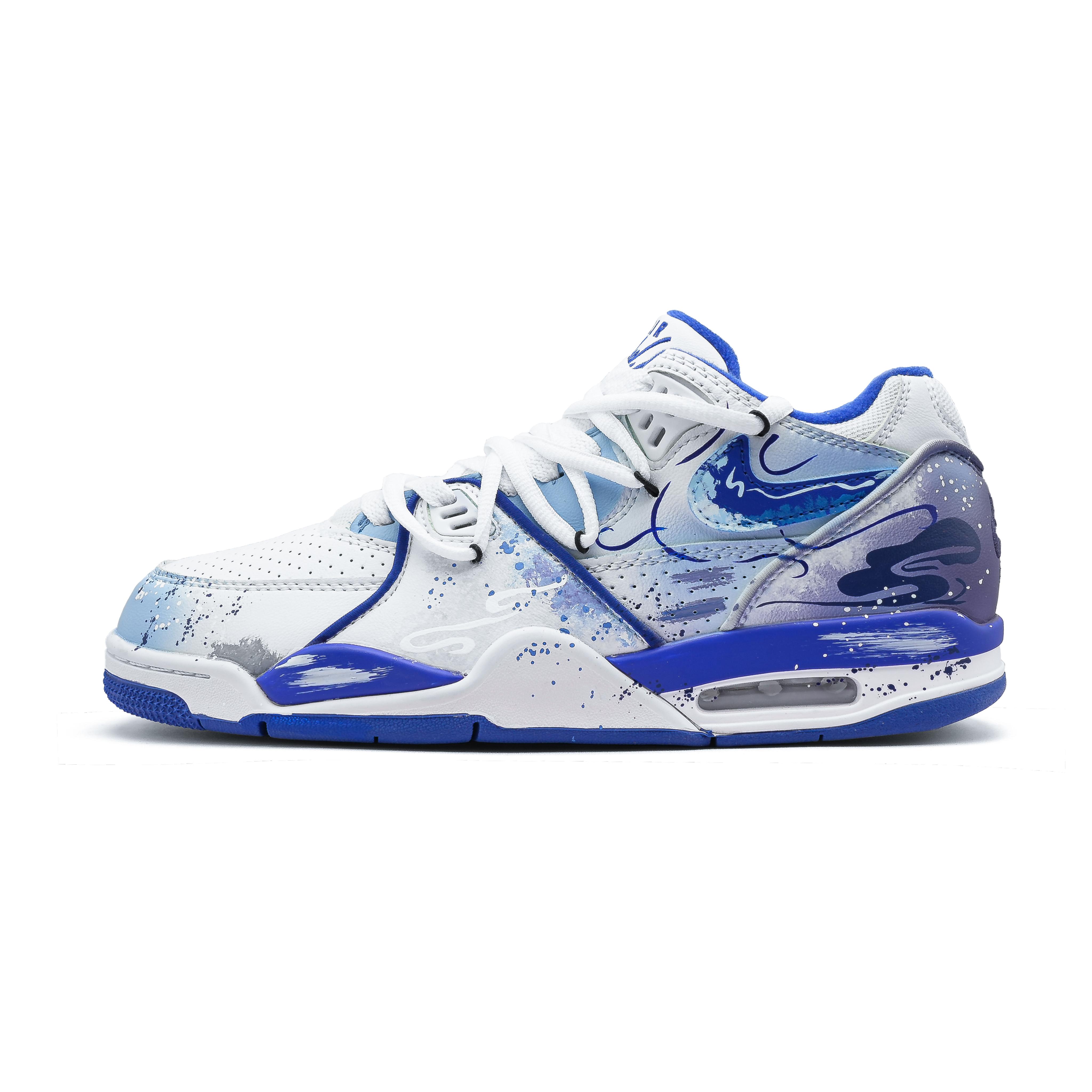 Nike Air Flight 89 Vintage Basketball Shoes Men s Low top Blue/White FZ3045-100(Team1027-) 42