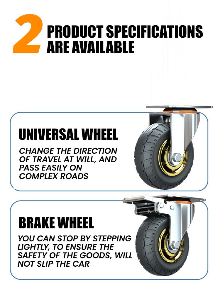 Vysoce kvalitní kolečka 3/4/5 palců boční montáž malá gumová nábytková kolečka otočná kolečka pro vozík skříň