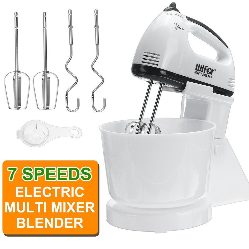 100W 7 Speed Electric Food Mixer Table Stand Cake Dough Mixer Handheld Egg Beater Blender Baking Whipping Cream Machine