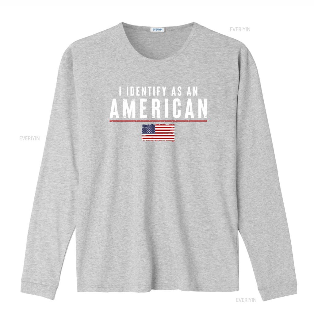 Patriotic American Flag T Shirt for Men I Identify As An vintage Washed Stretched Stylish Versatile streetwear Casual