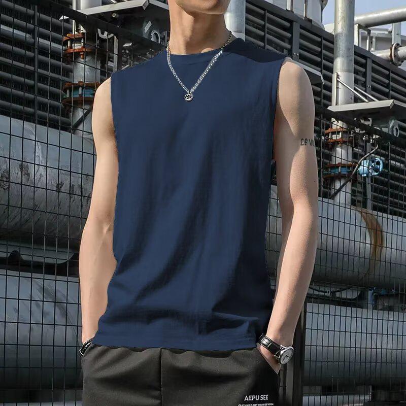 Herren Sommer Ärmellos Rundhals Fitness Weste