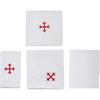 4 Pack Altar Supplies Linen Corporal for Churches Set(Pall,Corporal,Purificator,Towel),White Linen Altar Cloth Red Cross Embroidery,Mass Kit Catholic