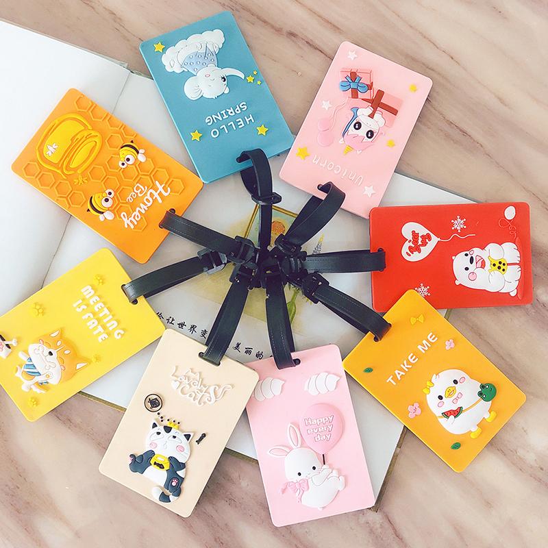 Cartoon Travel Luggage Tags Baggage Suitcase Name Address Label Holder Silica