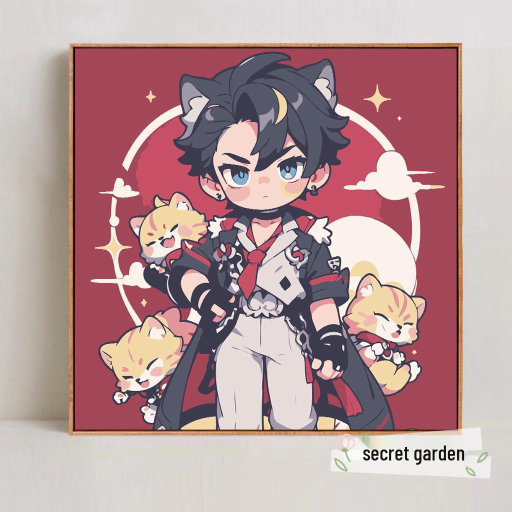 Kit Pittura ad Olio Digitale Anime Demon Slayer Fai da Te per Bambini
