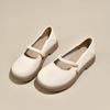 Fashion Women's Flat Shoes Spring Soft Leather Mary Jane Shoes 2024 New Small White Loafers with Skirt Gentle Small Leather Shoes