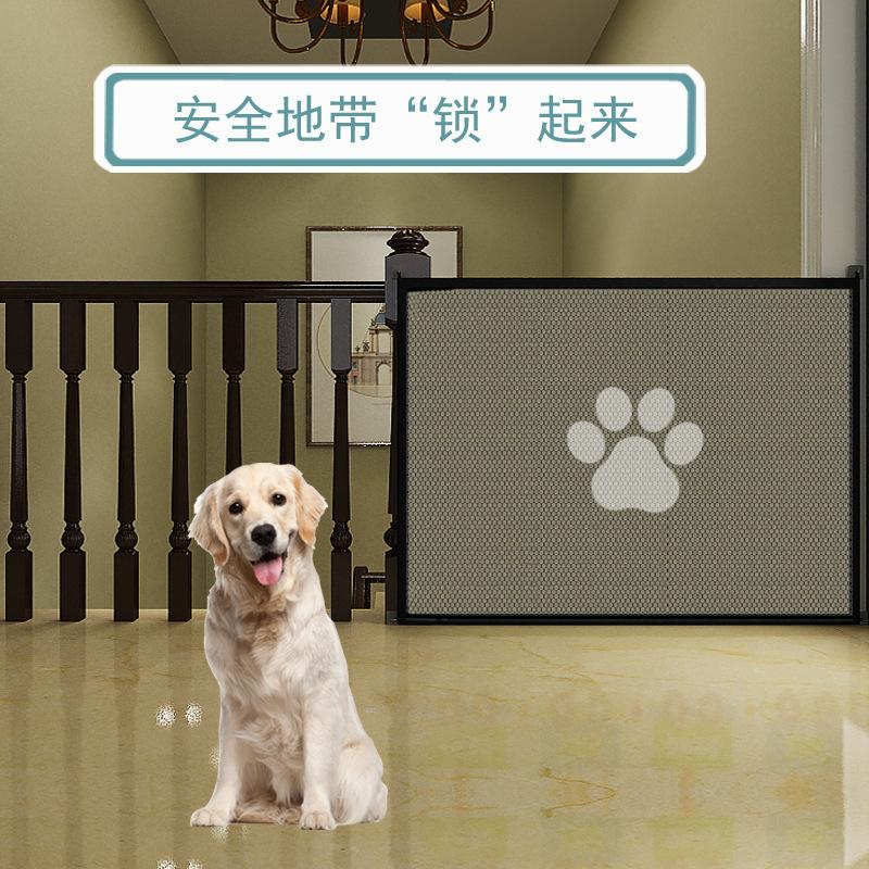 Extra Long Mesh Dog Cat Gate | Tall Free Standing Pet Barrier with Door for Indoor & Outdoor Use