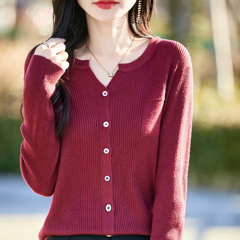 Cardigan ușor, 50% lână, 50% mătase de dud, pentru femei - tricotaje versatile pentru 4 sezoane pentru confort și stil pe tot parcursul anului