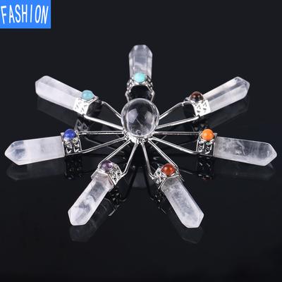 Natural Semi Gem Chakra Pendant Crystal Pendant Amethyst Powder Crystal White Crystal