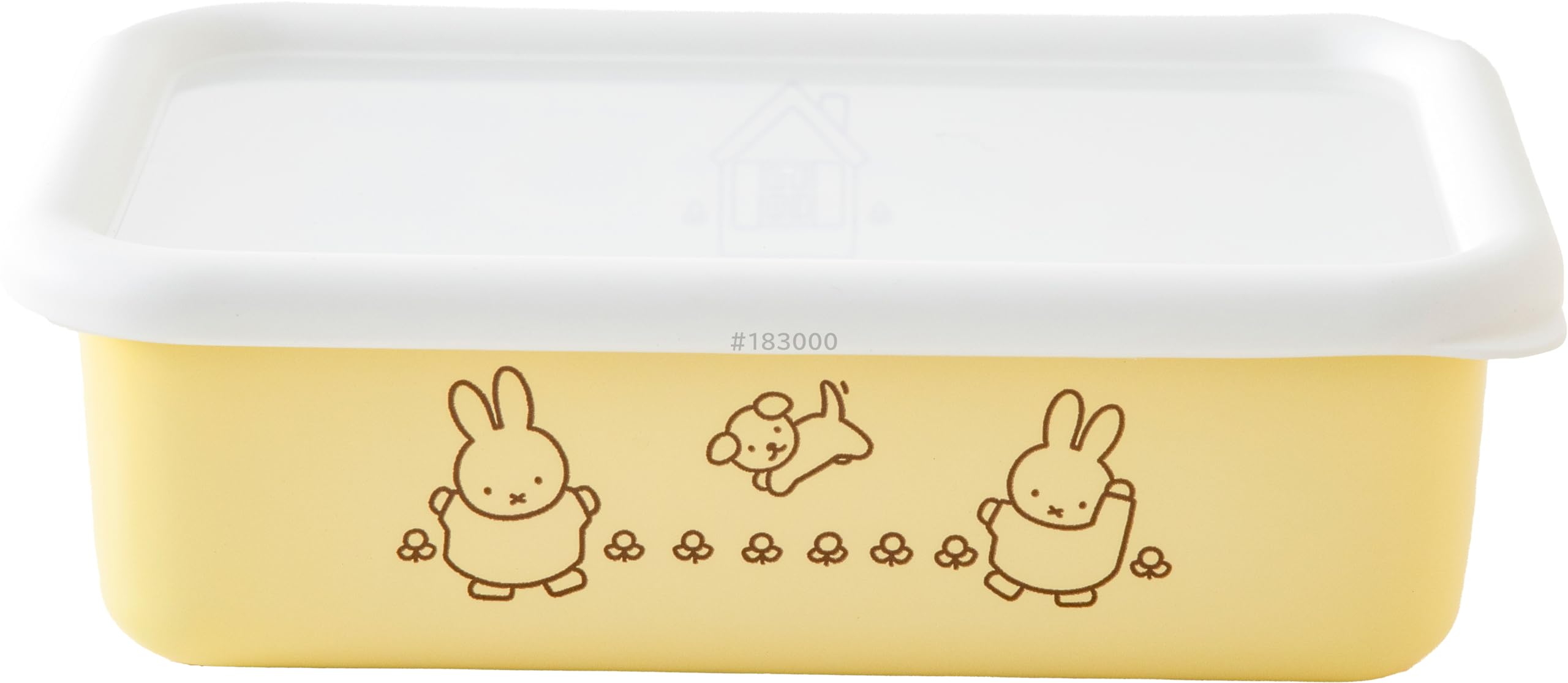 Эмалированный контейнер для хранения Fuji Miffy Pastel с крышкой мелкий прямоугольный квадратный среднего размера желтый сундук Miffy эмаль 4429₽