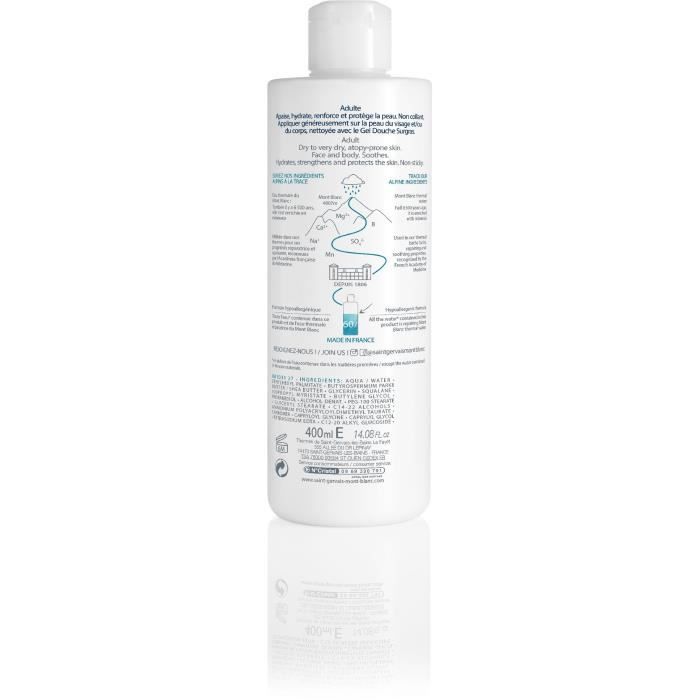 Hydratation Corps SAINT GERVAIS Mont Blanc * Soin Émollient Relipidant - 400 Ml