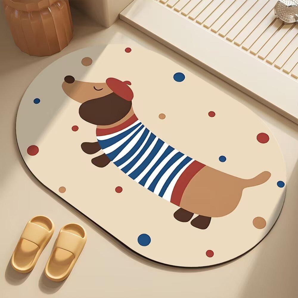Dachshund Diatom Mud Floor Mat Toilet Toilet Non-Slip Foot Mat Bathroom Door Soft Absorbent Quick Drying Mat