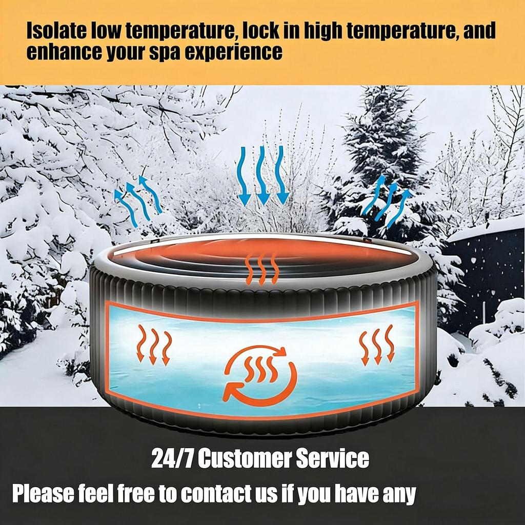 Runde Außenpoolabdeckung - PVC Verdickt, Staubdicht, Wärmeisolierend Badewannenabdeckung