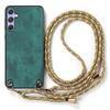 For Samsung Galaxy S23 FE Retro Leather Phone Back Cover with Adjustable Strap