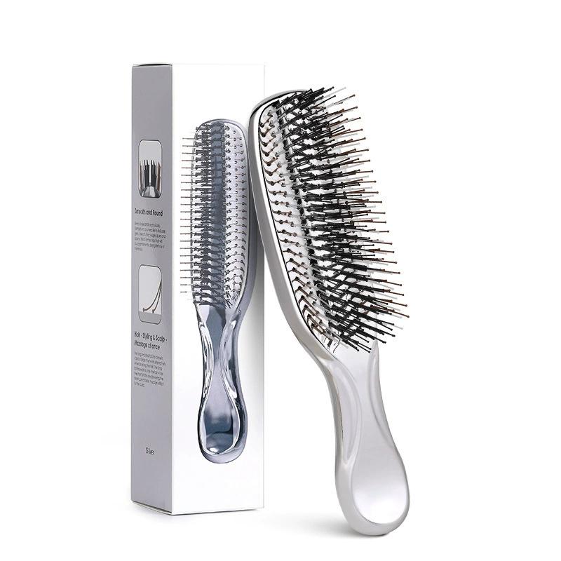 Massaggiatore Premium per la Testa Giapponese Spazzola per il Cuoio Capelluto Massaggiatore per Capelli Spazzola per Shampoo in Plastica Bagnata Spazzola Districante Pettine per la Pulizia dei Capelli Oro Rosa