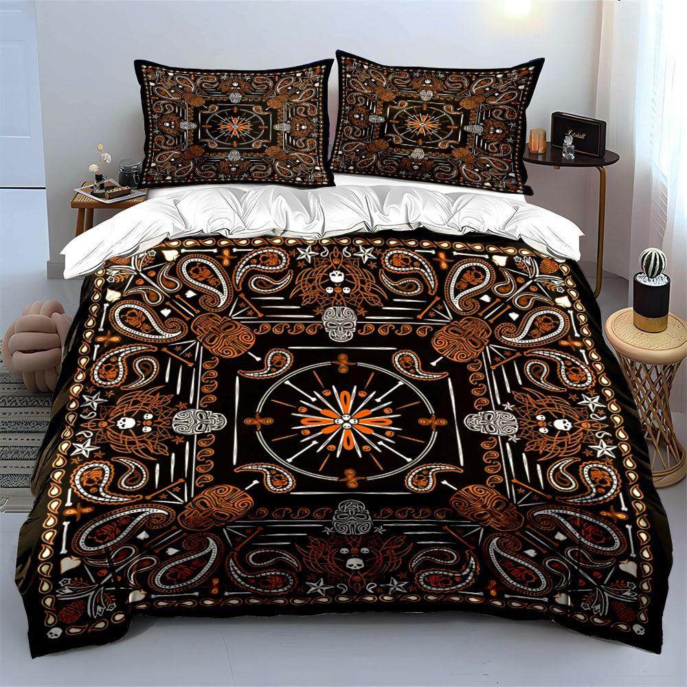 Halloween Pattern Decor Set Bedding Set with 1 Duvet Cover 2 Pillowcases Single Double King Queen, Gift