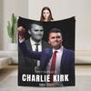 RIP Charlie Kirk Memorial Flannel Throw Fashion Blankets A True Patriot Freedom for Bed Knitted Fashion Blanket Outdoor Soft Portable Quilt