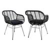 Armchairs - HOUSE NORDIC - TRIESTE - Black Polyrattan - 4 People - Outdoor Use