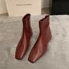 Fashion SUOJIALUN 2025 New Brand Women Ankle Boots Fashion Square Toe Back Zipper Ladies Elegant Short Boots Square Low Heel Shoes