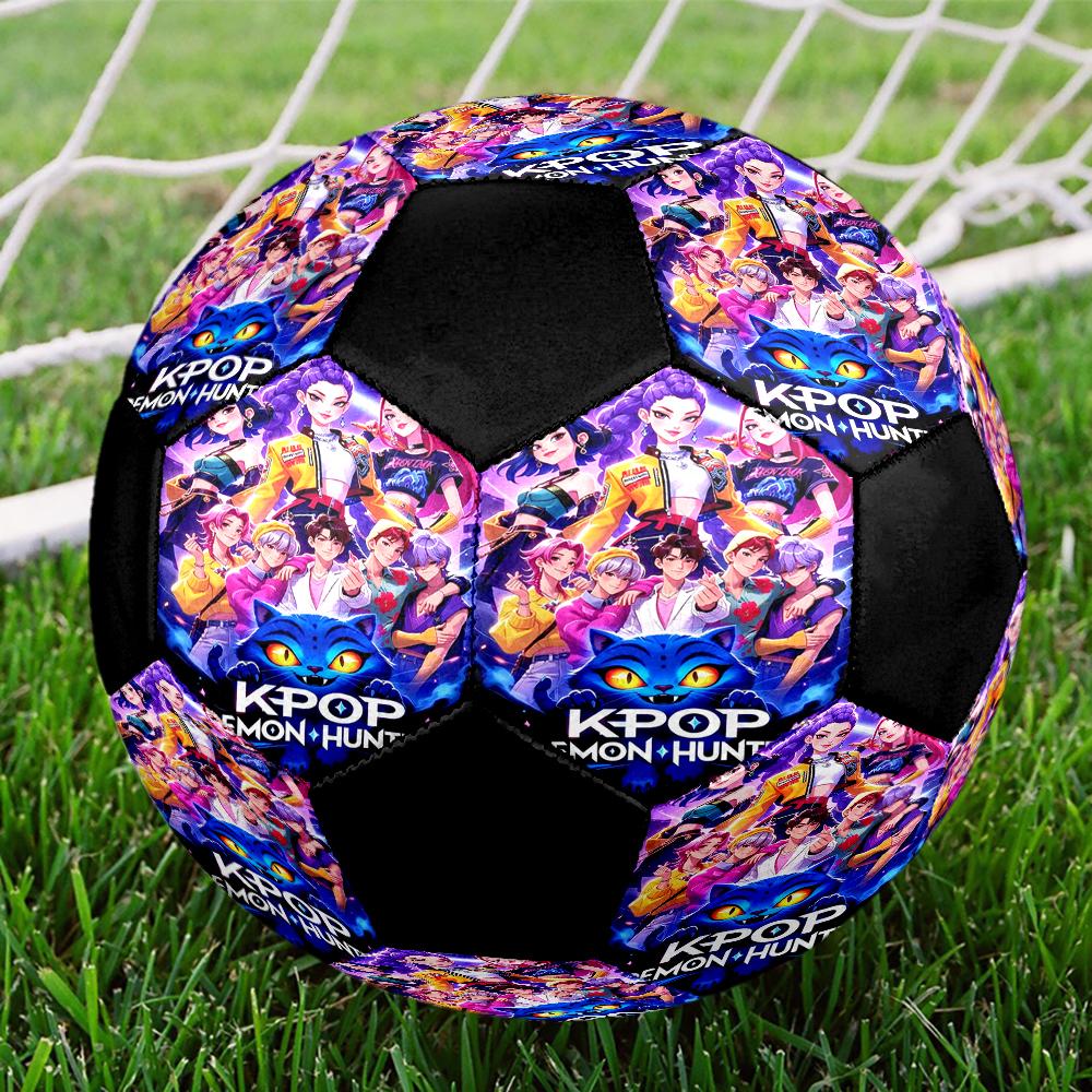 KPop Demon Hunters Theme Size 5 Soccer Ball, Suitable for Both Indoor and Outdoor Matches, a Gift Suitable for Everyone.