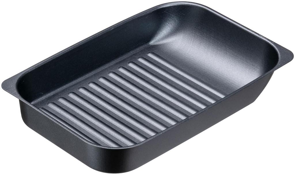 Ishigaki Industry Ishigaki Grill Pan Black Approx. 18cm (W) X 28cm (D) Grill Master Saury Grilling Plate Wavy Plate Set Recipe Included Fish Grill Gas