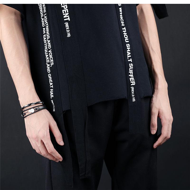 V.YA Multilayer Genuine Leather Guitar Man Bracelets Classical Rope Chain Design Men Jewelry Magnet Buckle Drop