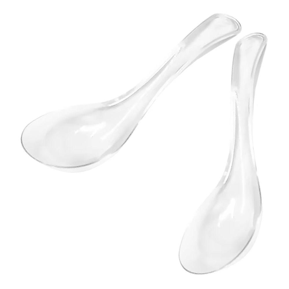 Exquisite Crystal Glass Spoon Transparent Dessert Teaspoons Easy To Clean Soup Spoons Hotel