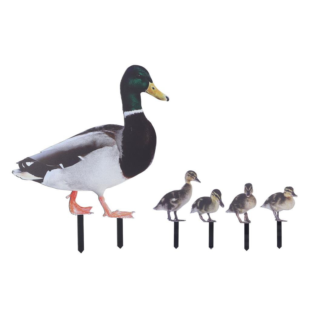 Duck Garden Stakes Realistic Duck Family Statue Decorative Acrylic Duck Family Yard Stakes Sign for Outdoor Garden