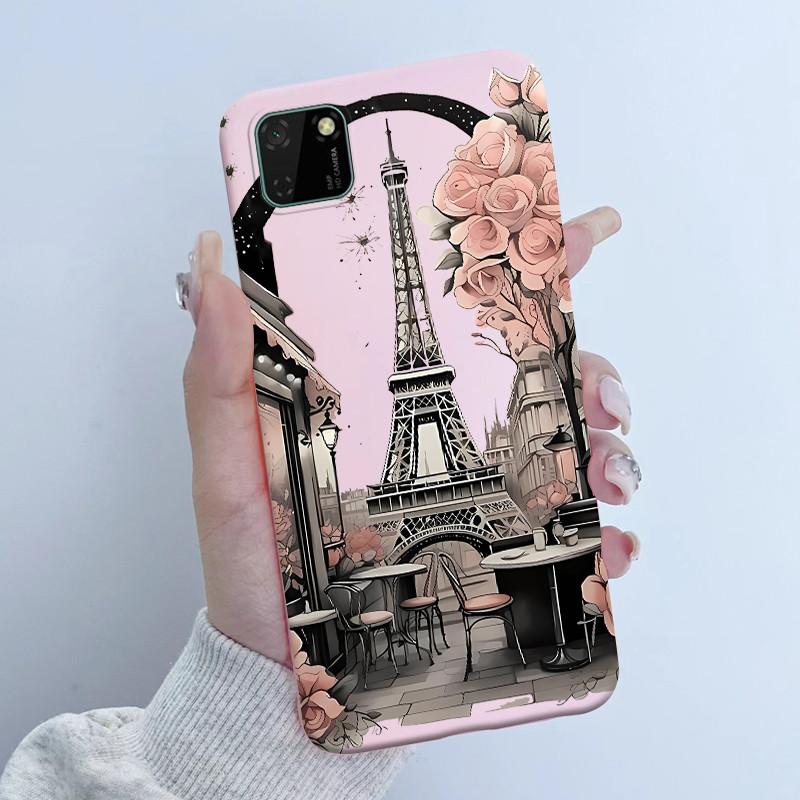 For Huawei Y5p Phone Case DRA-LX9 Butterfly Flower Girl Design Soft Silicone TPU Back Housing for Honor 9S HuaweiY5p Y 5p Covers