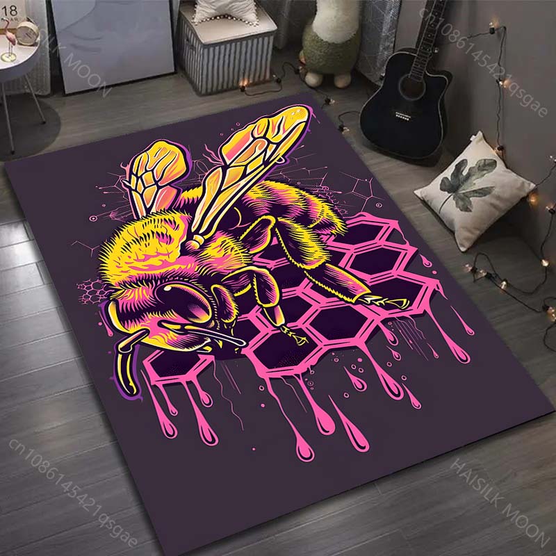 

Bees and Hives Personalization Print Carpet for Living Room Bedroom Bedside Sofa Table Floor Mat Home Area Rug Decor Large Size 40x60cm (16x24in)