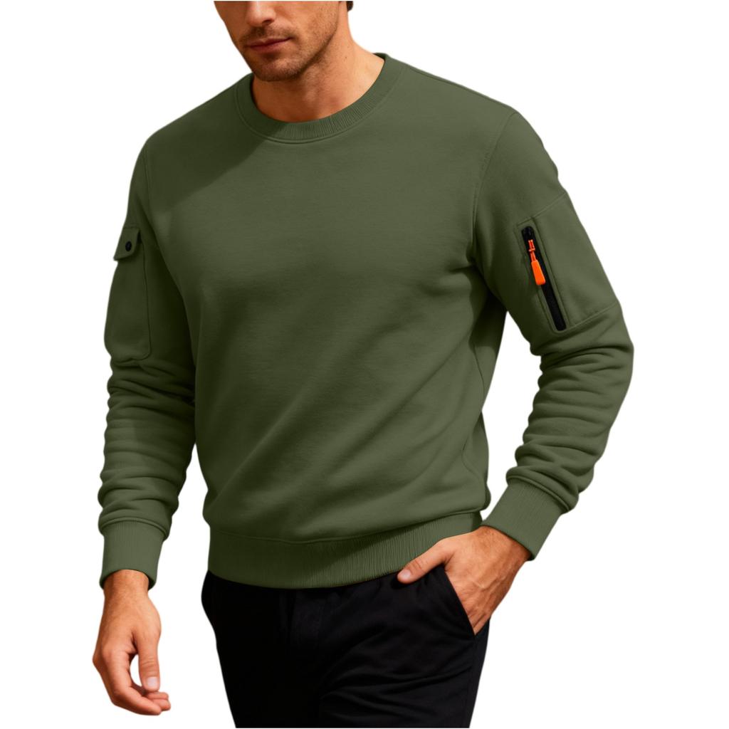 Men'S Fleece Round Neck Pullover With Fleece Solid Color Hoodie And Fleece Fleece Fleece Jacket